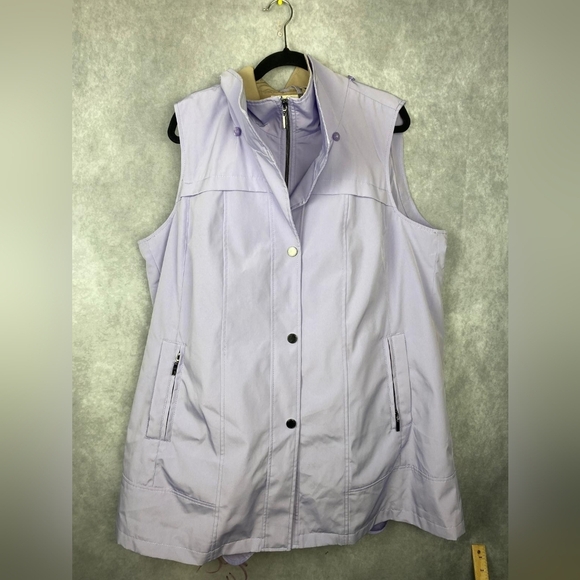 Coldwater Creek Lavender Sky Hooded Tunic Length Vest Women Size 1X - Picture 3 of 9